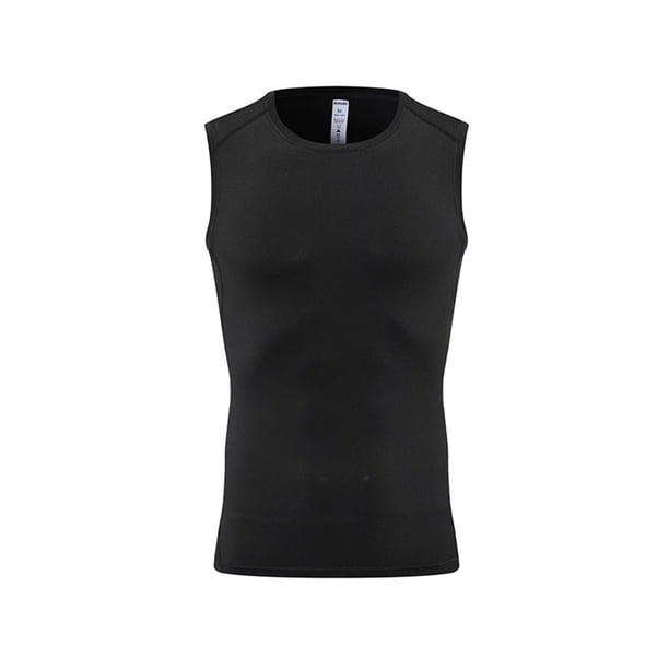 Camiseta sin mangas de compresión de secado rápido para hombre - Material mixto, ajuste ceñido, para correr/fitness