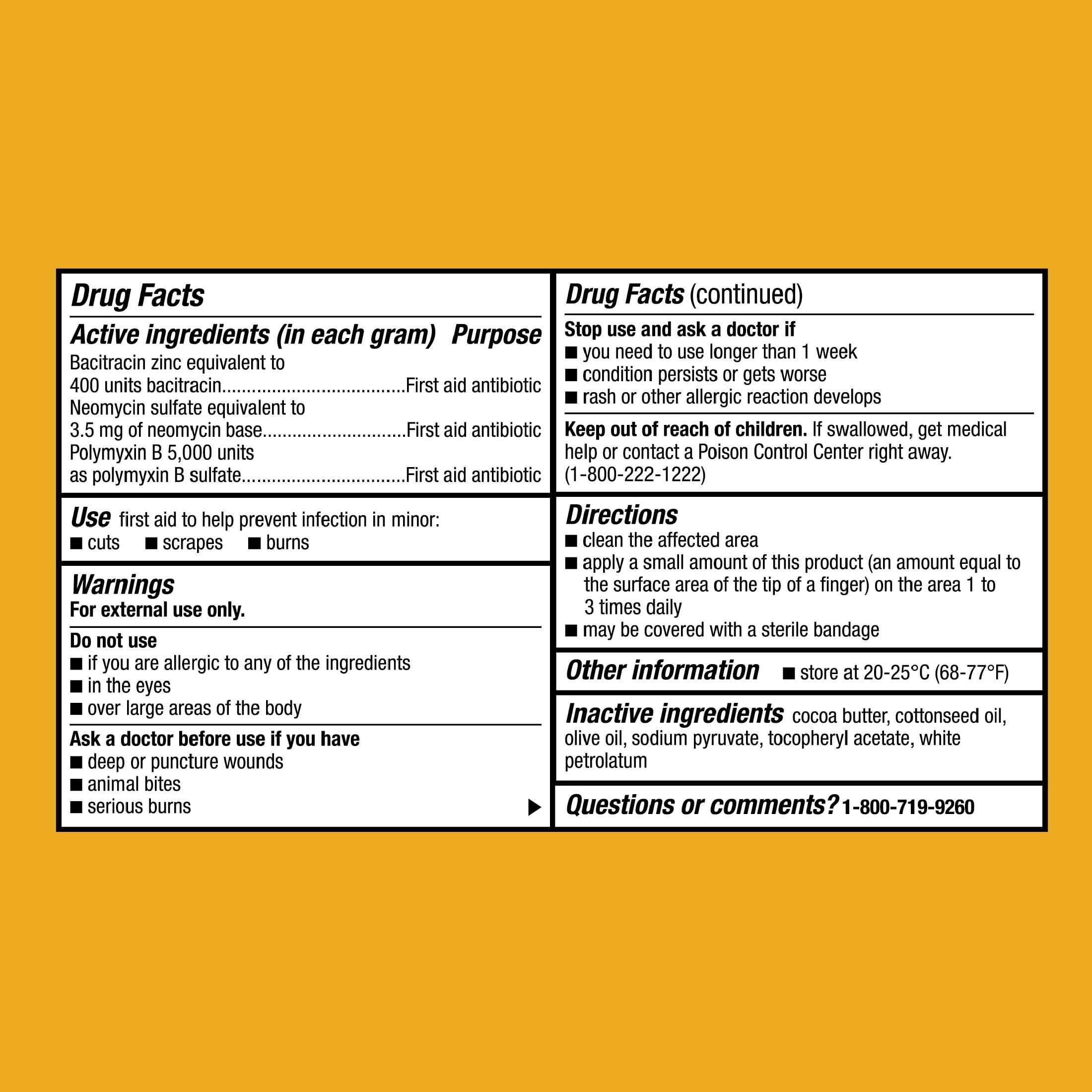 Equate Triple Antibiotic First Aid Ointment, Infection Protection, 1 oz , Compare to Neosporin® Active Ingredients