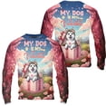thumbnail image 3 of My Dog Is My Valentine Cute Siberian Husky in Gift Box All Over Print 3D Sweatshirt Unisex Merch Husky Dog Lover Gifts - 3006, 3 of 6
