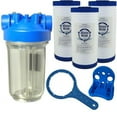 thumbnail image 1 of KleenWater Premier Whole House Water Filter System, Transparent Housing, Three Dirt Rust Sediment Cartridges, 1 Inch Inlet/Outlet, 1 of 4