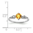 thumbnail image 2 of White Sterling Silver Ring Band Gemstone Diamond Citrine Yellow, 2 of 2