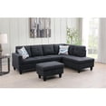 thumbnail image 5 of Pemberly Row L Shaped Black Gray Couch with Ottoman(Pillows Included) Microfiber, 5 of 12