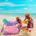 thumbnail image 5 of Beach Bag for Kids Beach Mesh Bag Reusable Mesh Bags Toy Organizer Bags Small Mesh Bag Large Toy Storage Bags (Pink), 5 of 6