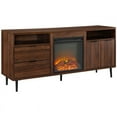 thumbnail image 1 of Roth 60" Console de Cheminée de Rangement Moderne en Noyer Foncé, 1 of 5