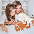 thumbnail image 4 of BESTSKY Miniature Dining Table & Chair Set for Dollhouse,1:12 Scale Wooden Furniture Model 5pcs Doll House Mini Classic Decoration Accessories DIY Hobby Gift (Brown), 4 of 4