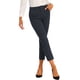 thumbnail image 1 of Pantalones de trabajo de mujer Inspire Chic de cintura alta con elástico en la parte posterior, largo hasta el tobillo, talla XL, azul oscuro liso, 1 of 6