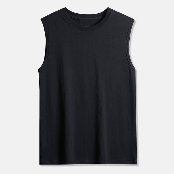 Ceisia Men's Regular-Fit Round-Neck Sleeveless Solid Cotton Tank Top Gift