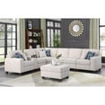 thumbnail image 4 of 8 - Piece Chenille Fabric Upholstered Sectional With Console & Ottoman-Beige, 4 of 14