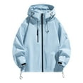 thumbnail image 6 of BXINGOHAI Women's High Waterproof Rain Jacket Lightweight Outdoor Rain Shell Hiking Light Blue L, 6 of 6