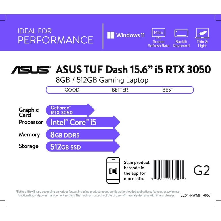 ASUS TUF Gaming Laptop, Core i5, 15.6 ASUS TUF Gaming Laptop, Core i5, 15.6