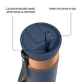thumbnail image 5 of Contigo SnapSeal Leakproof Stainless Steel Reusable Water Bottle with Carrying Strap, Dark Blue/Bronze, 24 oz, 5 of 10