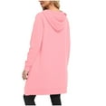 thumbnail image 3 of FDGIU Women's Oversized Zip Up Long Hoodie - Lightweight Fleece Long Tunic Jacket with Pockets, Winter Warm Cozy Sweatshirt, 3 of 6