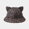 thumbnail image 3 of RFQWOVSR Women's Animal Print Bucket Hat with Cat Ear Design for Casual Wear, 3 of 6