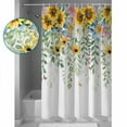 thumbnail image 3 of Extra Long Shower Curtain 72x84 Inch, Sunflower Shower Curtain Waterproof Bathroom Decor Yellow Green Summer Botanical Watercolor Fabric Bath Curtain Set Accessories with Hooks, 3 of 6