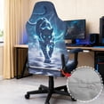 thumbnail image 6 of Whosucclay Tiger Lightning Print Gaming Chair Cover,Removable Office Chair Cover with Zipper,Stretch Anti-dust Universal Rotating,Washable High Back Computer Seat Protector for Pets, 6 of 8