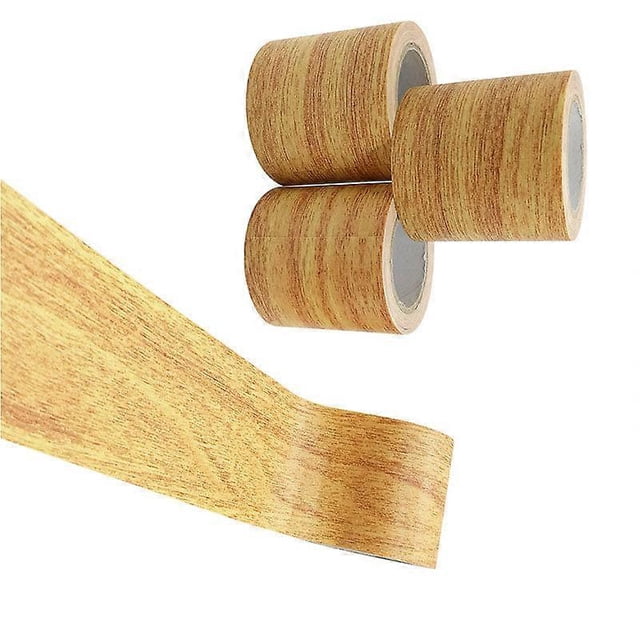 1 Pcs Rouleau Ruban de Réparation Réaliste Grain de Bois pour Conduit Rénovation de Meubles Plinthe (L : 8CM*L : 4.57M) Or