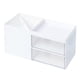 thumbnail image 1 of Organizador de mesa para sala de estar, suministros de oficina, soporte de escritorio de plástico blanco, 1 of 9