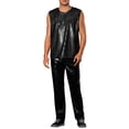 thumbnail image 2 of Camiseta sin mangas metálica Inspire Chic para hombres, chaleco brillante de fiesta y club, color negro, 2 of 4
