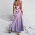 thumbnail image 6 of Puntoco Summer Satin Spaghetti Strap Cowl Neck Backless Midi Dresses for Women Elegant Tie Low Back gradient summer Dress Multicolor L(L), 6 of 8