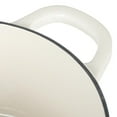 thumbnail image 4 of Crock Pot Artisan 7 Quart Oval Enameled Cast Iron Dutch Oven in Linen with Gold Handle, 4 of 5