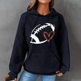 thumbnail image 2 of OWMEOT Waffle Hoodies for Women Football Printed Raglan Long Sleeve Hooded Sweatshirt Loose Comfy Rugby Pullover Tops, 2 of 4