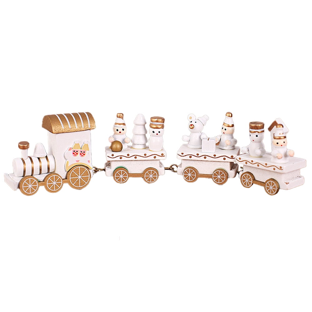 Christmas Train Painted Wooden Christmas Decoration for Xmas Table Top ...