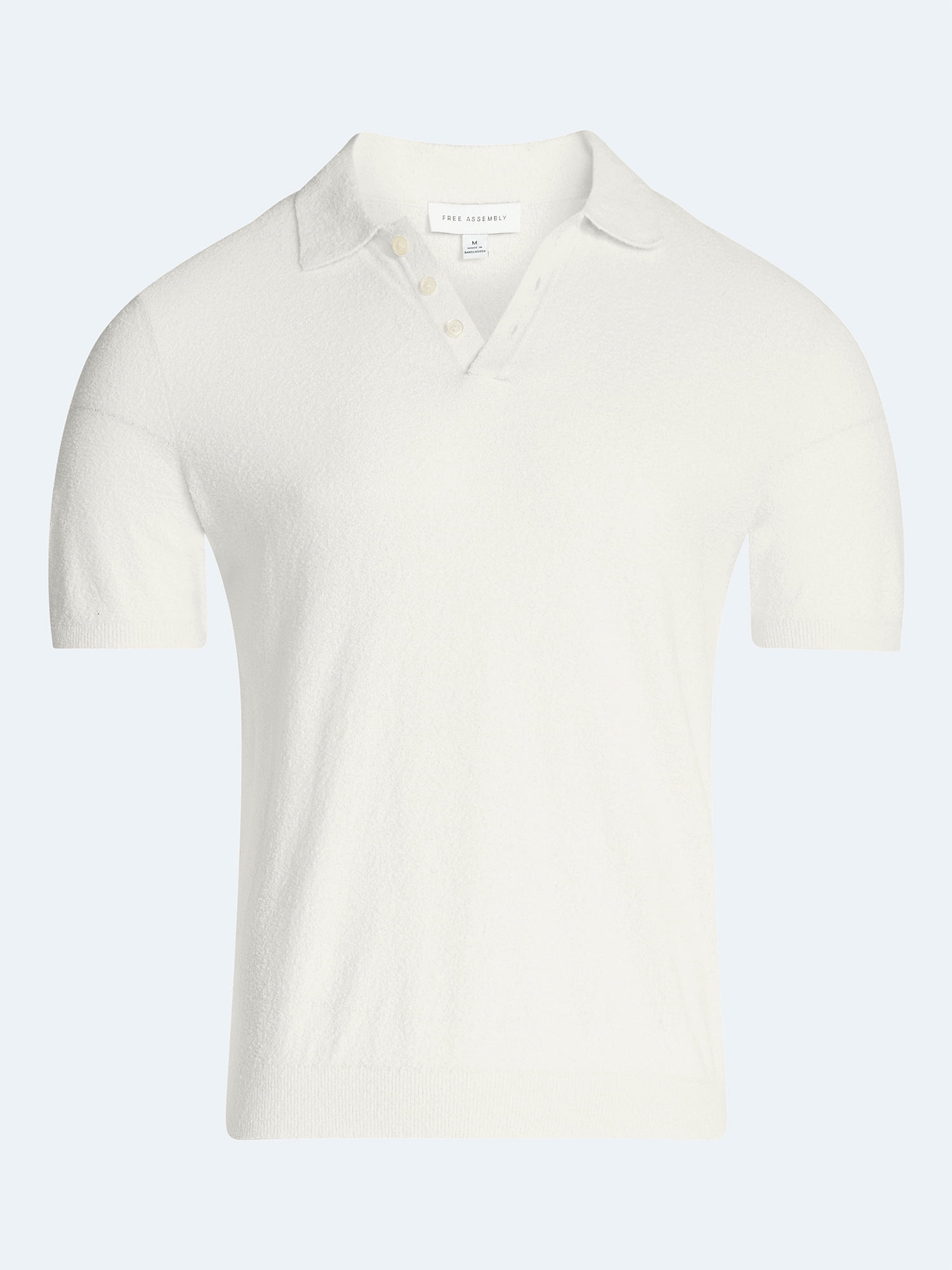 Free Assembly Men's Boucle Polo Sweater with Short Sleeves, Sizes XS-3XL