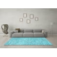 thumbnail image 3 of Ahgly Company Indoor Square Solid Light Blue Modern Area Rugs, 3' Square, 3 of 4