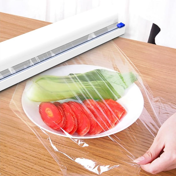 Relaxdays Dispensador Film Cocina, Cortador Papel Transparente y Aluminio, Soporte para Pared o