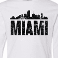 thumbnail image 4 of Inktastic Miami Skyline Grunge Long Sleeve Youth T-Shirt, 4 of 5