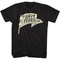 thumbnail image 1 of Ferris Bueller's Day Off Save Ferris Pennant Black Adult T-Shirt, 1 of 2