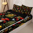 thumbnail image 3 of Homewish Fungus Botanical Mushroom Zipper Twin Comforter Sets with Fitted Sheet and 2 Pillowcases,Wild Plants Zipper Bedding Set,Black,Black Reversible,4pcs, 3 of 8