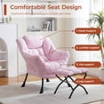 thumbnail image 5 of TLSUNNY Lazy Chair with Foldable Ottoman, Modern Comfy Lounge Chair, Large Sofa Armchair with Footrest and a Side Pocket, Reading Chair with Footstool for Bedroom, Living Room, Dorm, 5 of 9