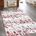 thumbnail image 2 of Area Rugs 2.7'x5', Red Grey Botanical Carpet for Living Room Bedroom Dining Room, Spring Floral Summer Farmhouse Throw Kitchen Rugs Non Slip Washable Rectangle Indoor Outdoor Rugs, 2 of 8