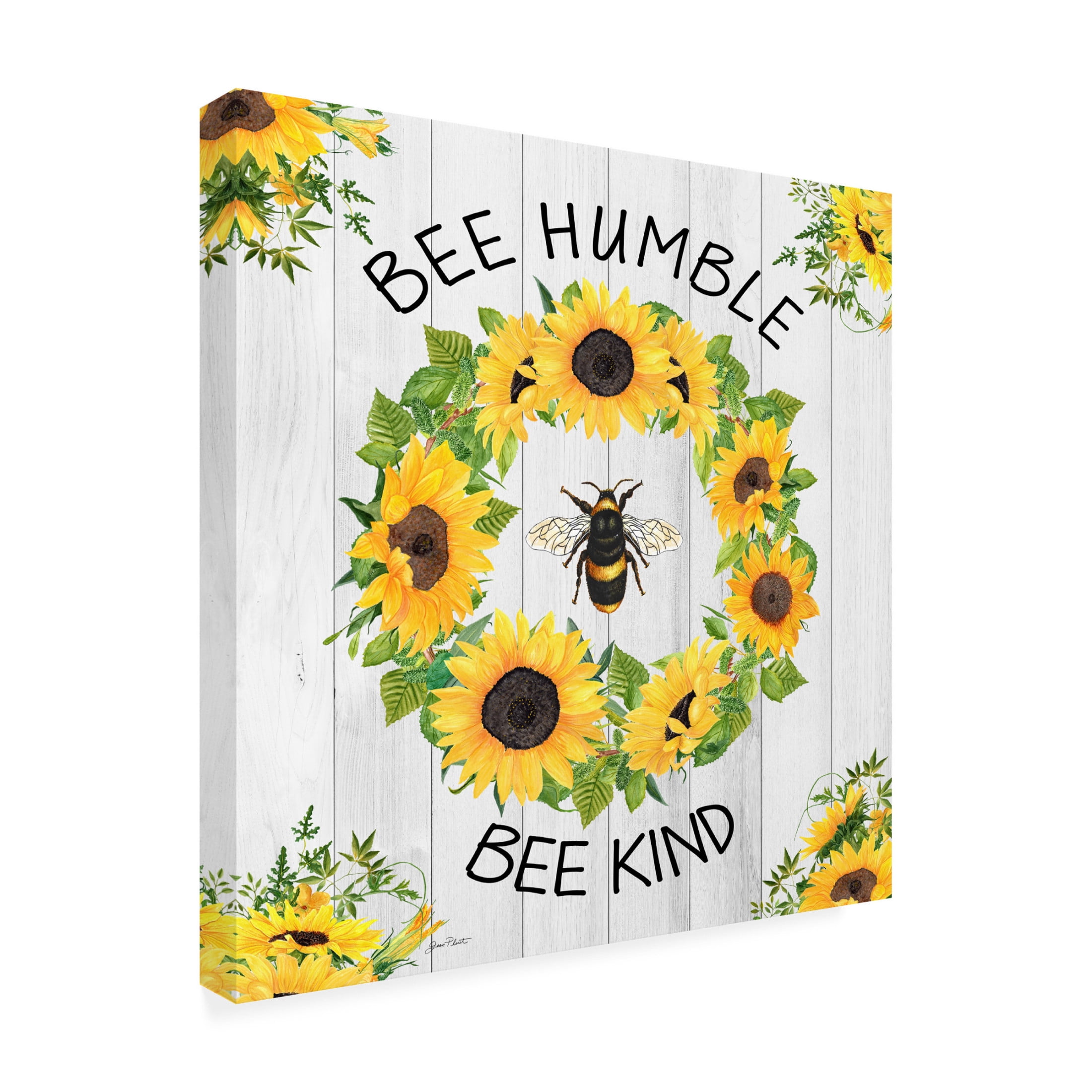 Canvas Wall Art - Jean Plout 'Bee Humble' Wall Art for Living Room, Bedroom, or Office Décor by Trademark Fine Art - 24 x 24 Inches
