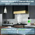 thumbnail image 4 of Akicon 600 CFM Wall Mounted Range Hood, Stainless Steel Range Hood 30 inch, Energy Saving, Ducted Kitchen Hood for Cooking, Powerful Vent Motor, Jet Black with Gold, 4 of 7