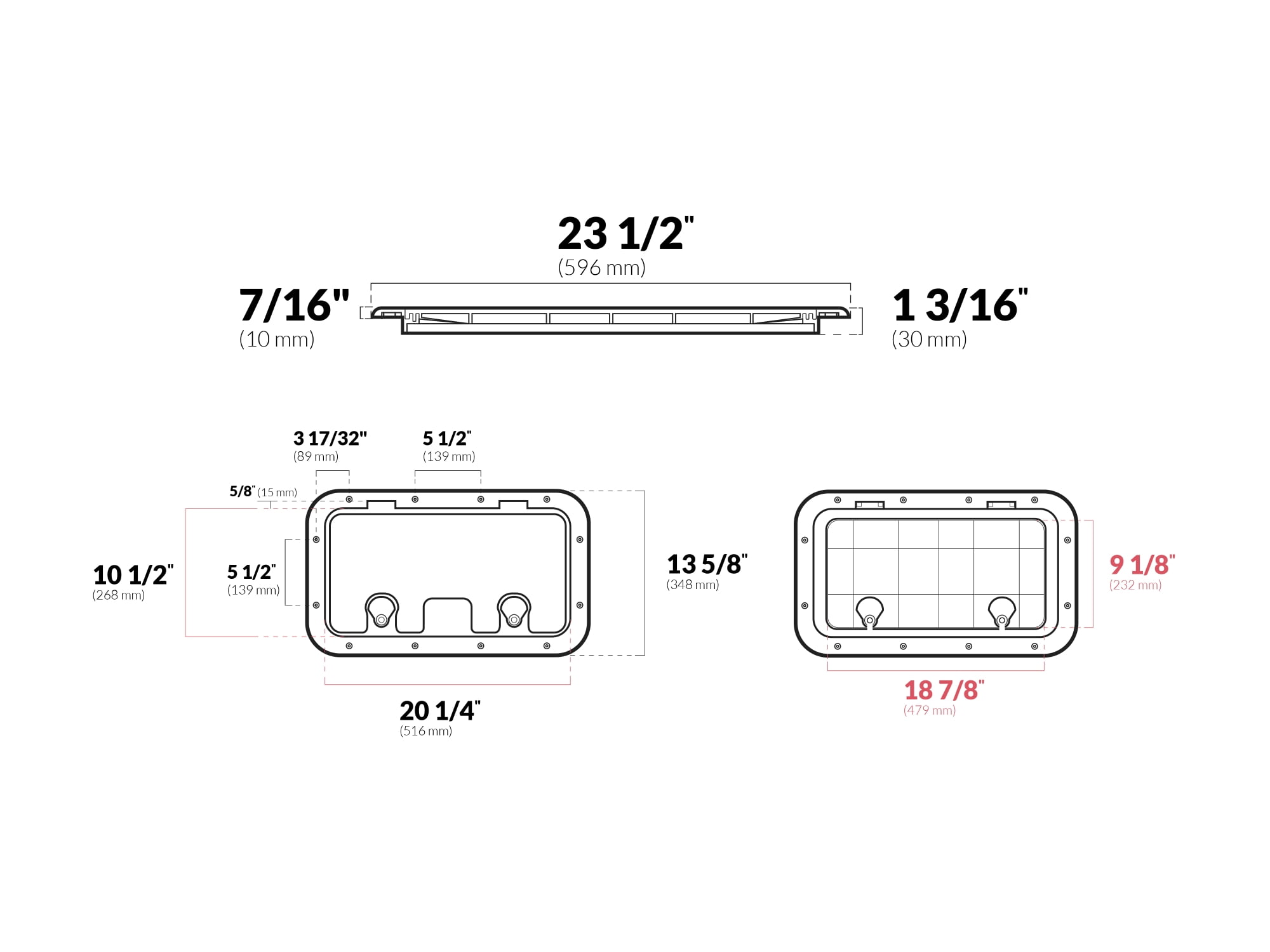Marine Boat Deck Access Locking Hatch 23 1//2” x 13 5//8” Five Oceans FO-2348-1
