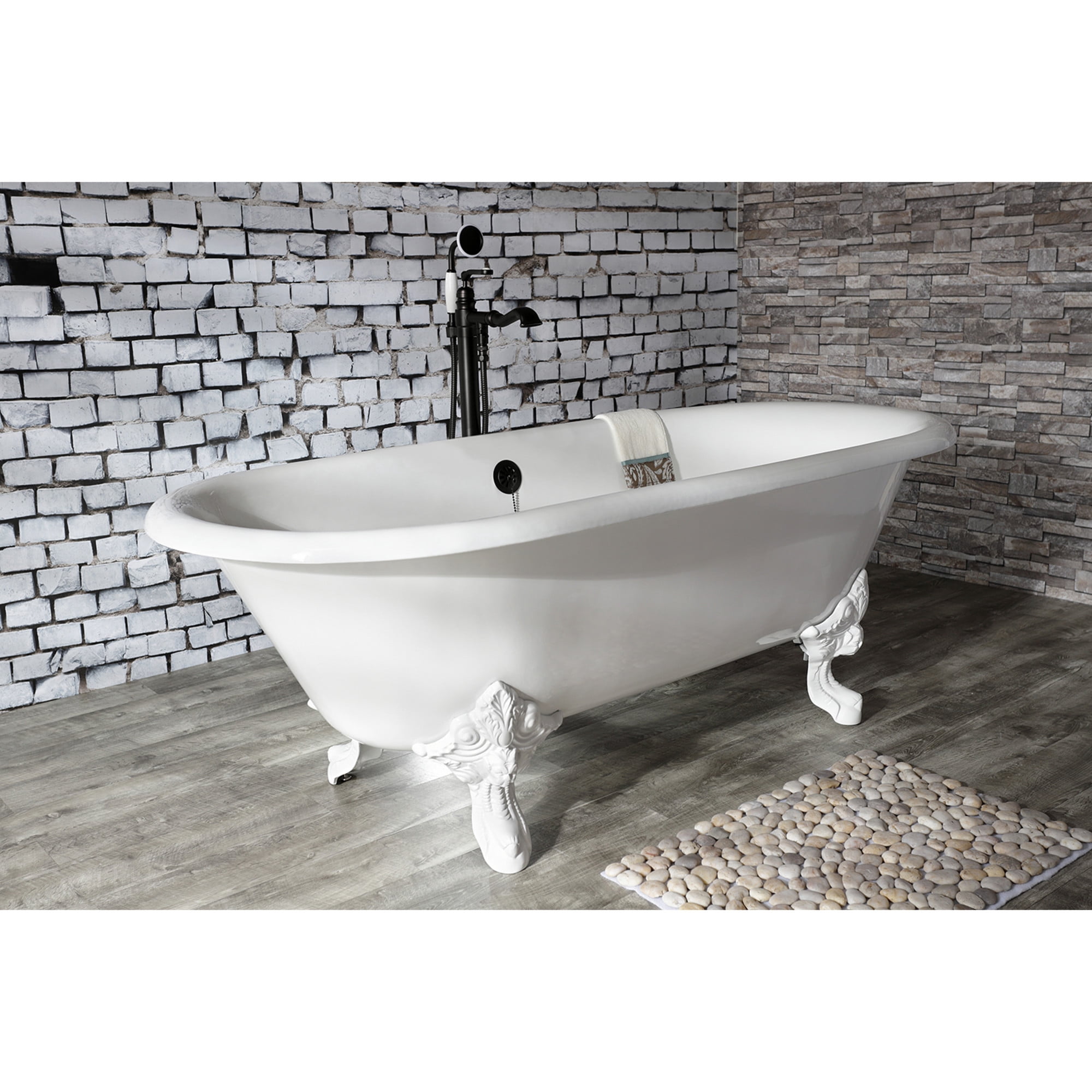 Kingston Brass CC2090 Brass Chain and Stopper Tub Waste and Overflow in Matte Black