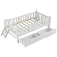 thumbnail image 6 of Luckynote Twin Solid Wood Bed Frame, with Rails and 2 Drawers, White, 6 of 10
