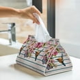 thumbnail image 5 of Goofa Bird and Floral Pattern Triangle Square Tissue Box Cover, Modern PVC Leathe Facial Paper Holder,Decorative Holder/Organizer for Bathroom Vanity Countertop, 5 of 9