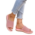 thumbnail image 3 of Domuza Orthopedic Sandals for Women Arch Support Summer Flat Sandals Breathable Non Slip Slip on Beach Slippers Soft 2026 New Orthopedic Shoes Pink 10（EU-43）, 3 of 7