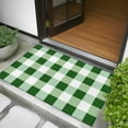 thumbnail image 5 of Green White Buffalo Check 2x3 Door Mat Rug, Farmhouse Plaid Modern Geometric Non-Skid Rubber Backing Large Rectangle Rugs - Living Room Bedroom Home Office, Indoor Floor Mat Carpets Washable Rug, 5 of 9
