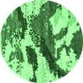 thumbnail image 1 of Ahgly Company Indoor Round Abstract Emerald Green Modern Area Rugs, 5' Round, 1 of 4