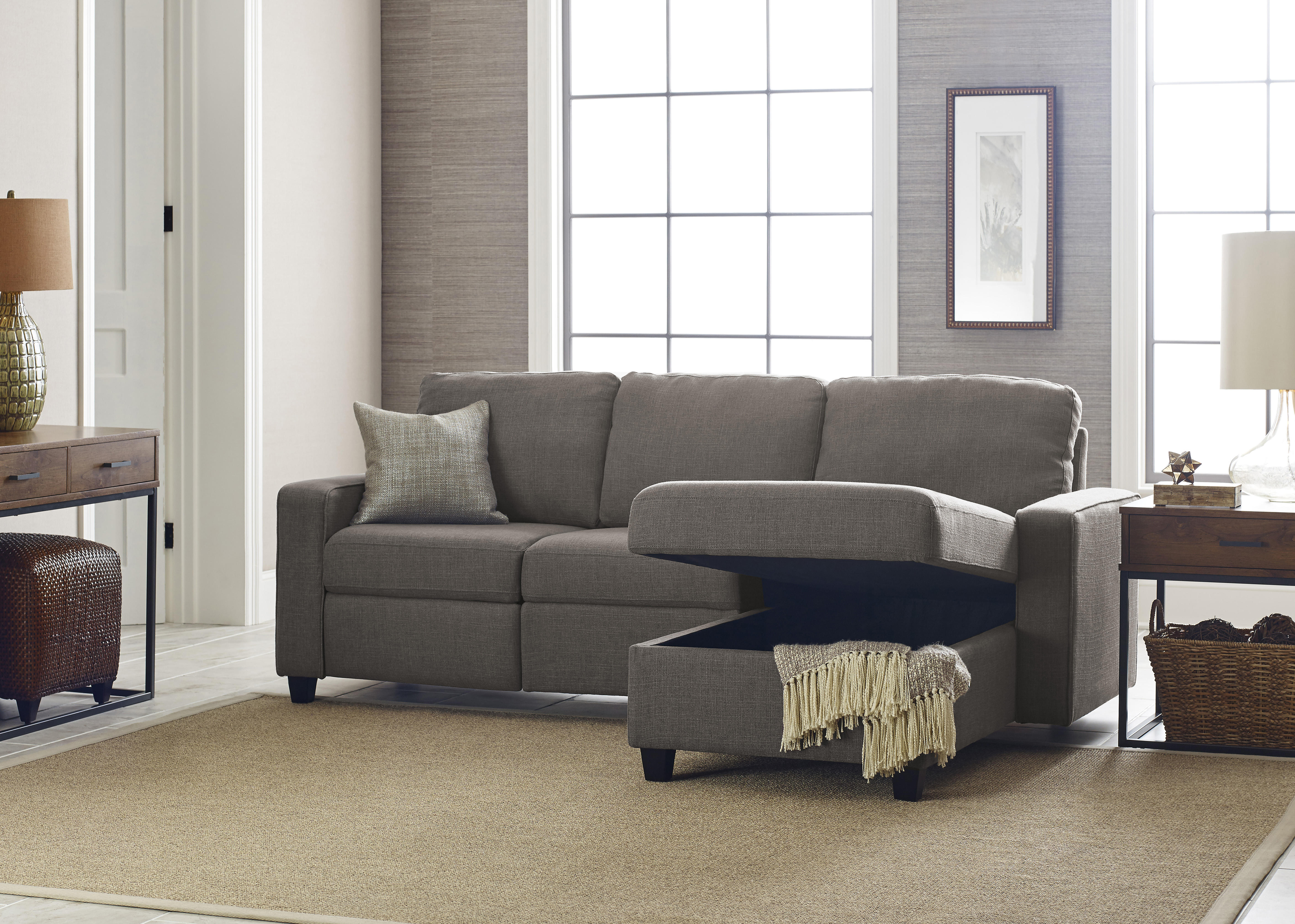 Serta Palisades Reclining Sectional with Right Storage Chaise - Gray - image 2 of 9