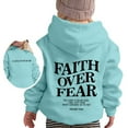 thumbnail image 3 of WRTFVZA Girls Hoodies 10-12, Fashion Letter Printed Faith Over Fear Christian Hoodie Sweatshirts (Little Girls, Mint Green, 6-7 Years), 3 of 4