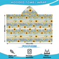 thumbnail image 2 of Sunflower and Daisy Blue Pattern Hooded Bath Towel Wrap for Teens Ages 3 To 12, Soft Lightweight Quick Dry Microfiber Bath Beach Pool, 60"x35", 2 of 6