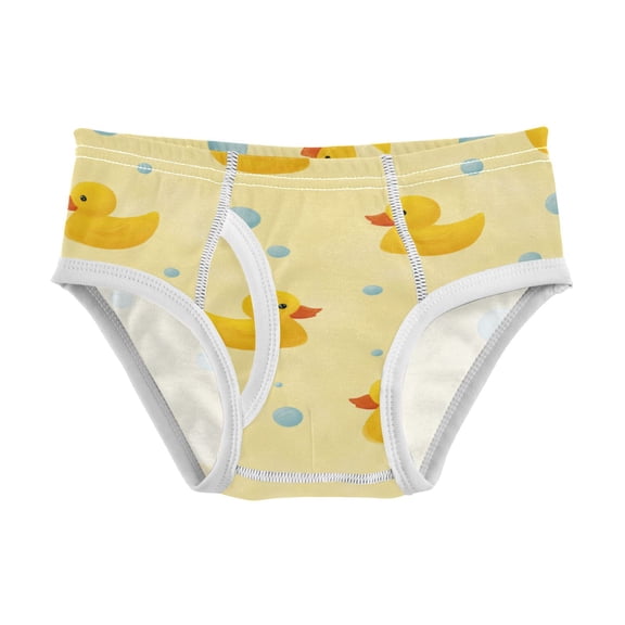 Cotton Triangle Briefs 2T-8Y, Comfortable Breathable Safety Standard Toddler & Little Kids Underwear Bath Duck Print