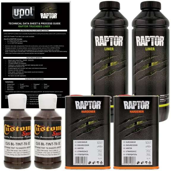 Raptor Dakota Brown Urethane Spray-On Truck Bed Liner Texture Coating, 2 Liters