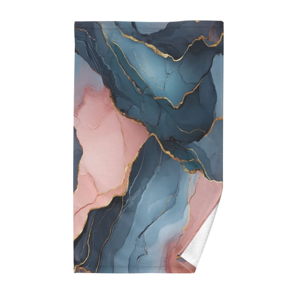 Wobogo Gilt Pink Marbles Face Towel Soft Breathable Cotton Towel Set for Bathroom Kitchen Hotel Spa Gift Decor