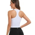 thumbnail image 3 of Attraco Women Sports Tops Workout Crop Top with Built in Bra U Neck Ribbed Seamless Yoga Tank Tight Fit, 3 of 7